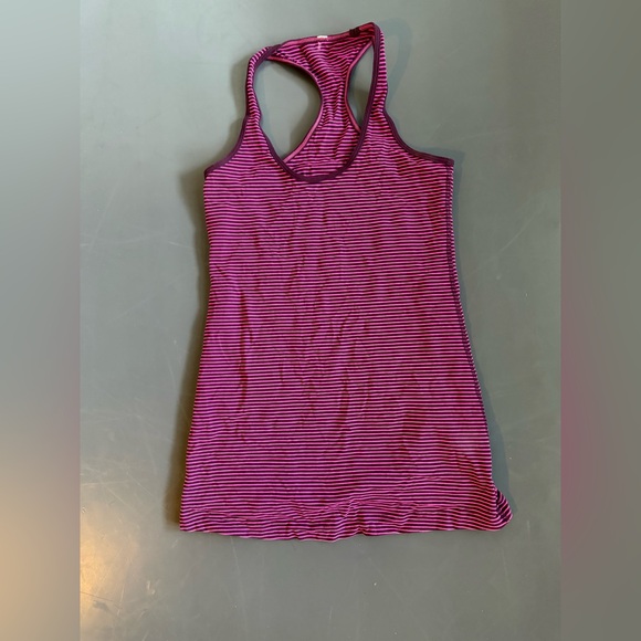 Lululemon Striped Pink and Black Racerback  Tank Top - Picture 1 of 3
